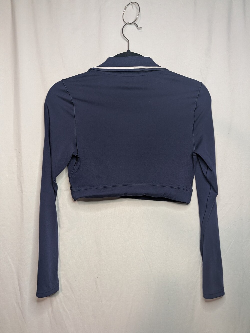 OFFLINE By Aerie Real Me Long Sleeve Polo Shirt Royal Navy Blue Women's Size Lrg - Picture 3 of 16